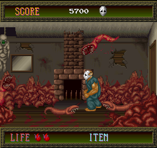 Fighting against a boss consisting of many worms.