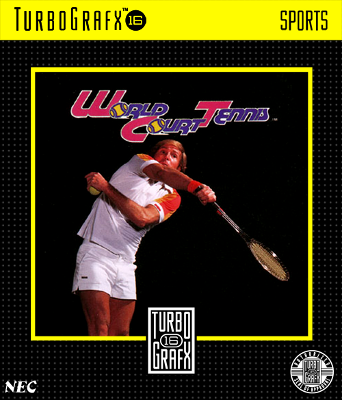 Front cover for World Court Tennis on the Turbografx-16.