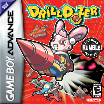 Front cover for Drill Dozer for the Nintendo Game Boy Advance.