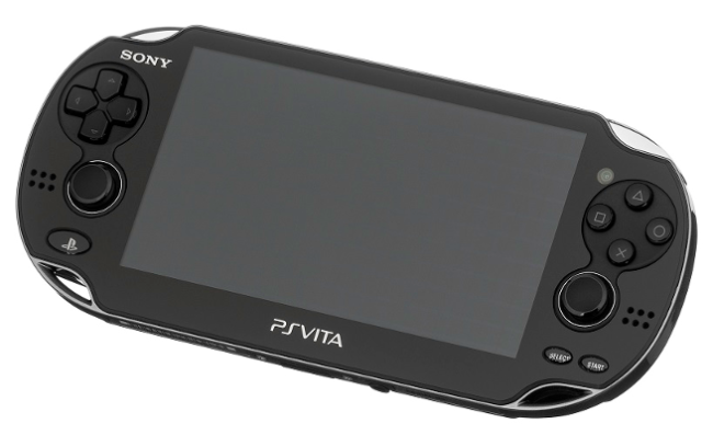 The Sony PlayStation Vita handheld video game console.