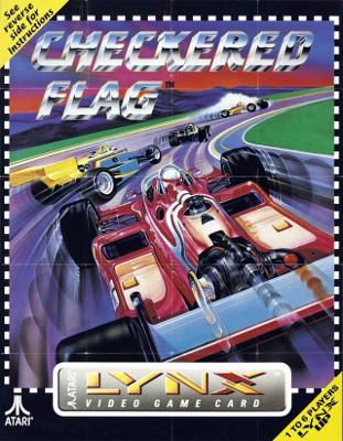 Front cover for Checkered Flag for the Atari Lynx.