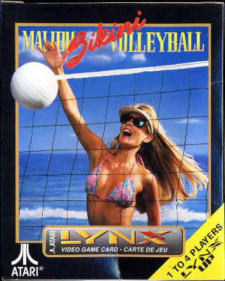 Front cover for Malibu Bikini Volleyball for the Atari Lynx.