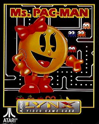 Front cover for Ms. Pac-Man for the Atari Lynx.