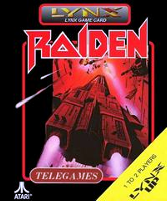 Front cover for Raiden for the Atari Lynx.