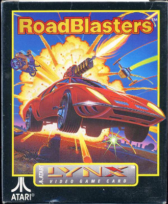 Front cover for Roadblasters for the Atari Lynx.