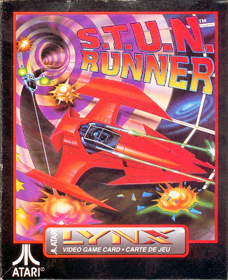 Front cover for S.T.U.N. Runner for the Atari Lynx.
