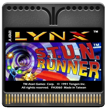 An Atari Lynx cartridge for the game S.T.U.N. Runner.