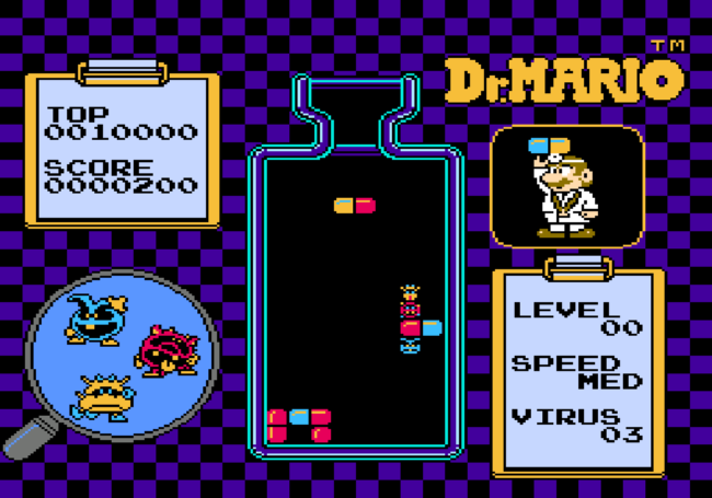 An early stage in Dr. Mario.
