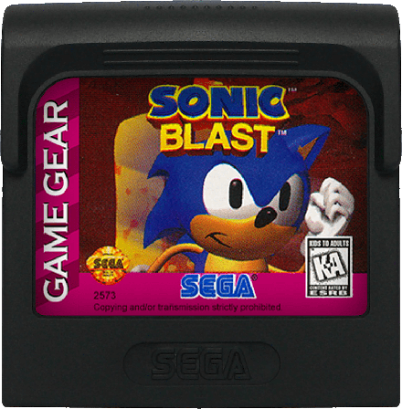 A Sega Game Gear cartridge for the game Sonic Blast.