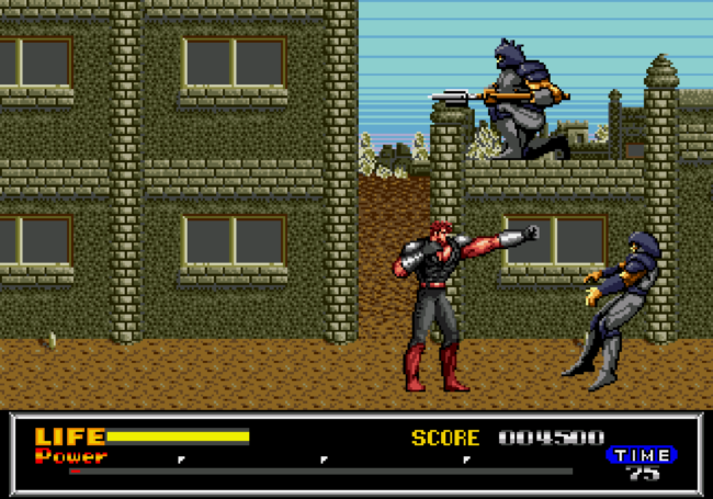 The main character punches at an enemy in the Last Battle.