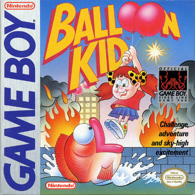 Front cover for Balloon Kid for the Nintendo Game Boy.