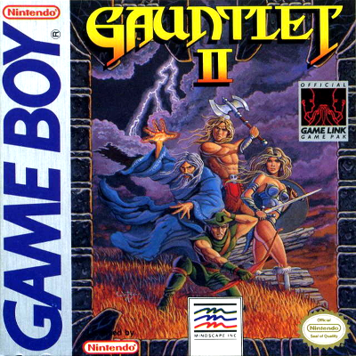Front cover for Gauntlet II for the Nintendo Game Boy.