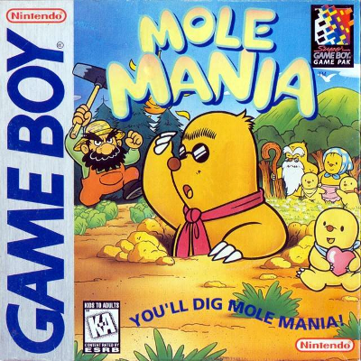 Front cover for Mole Mania for the Nintendo Game Boy.