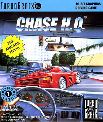 Front cover for Chase HQ for the Turbografx-16.