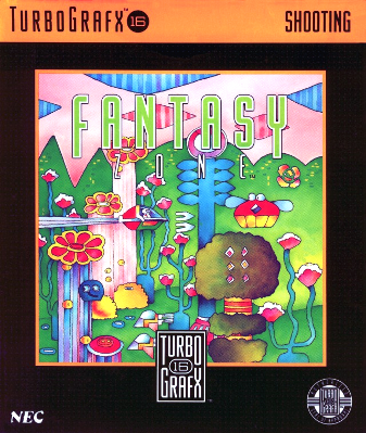 Front cover for Fantasy Zone for the Turbografx-16.