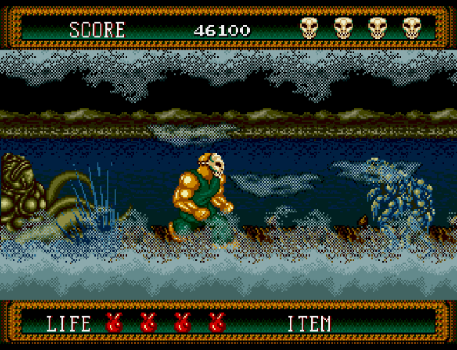 The main character is chased by a giant squid through the foggy mist.