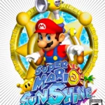 Front cover for Super Mario Sunshine on the Nintendo Gamecube.