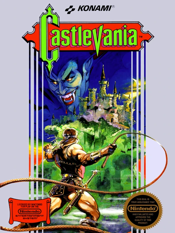 Front cover for Castlevania on the Nintendo Entertainment System.