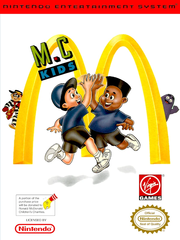 Front cover for M.C. Kids on the Nintendo Entertainment System.