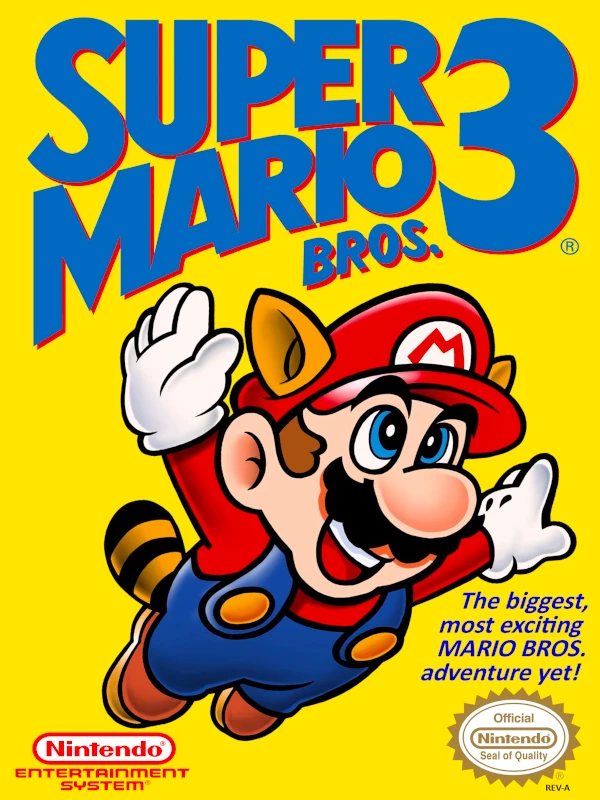 Front cover for Super Mario Bros. 3 on the Nintendo Entertainment System.